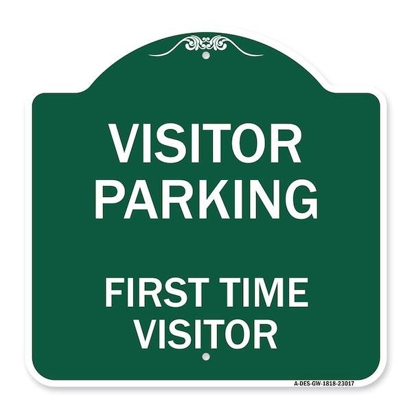 Reserved Parking Visitor Parking First Time Visitor, Green & White Architectural, GW-1818-23017